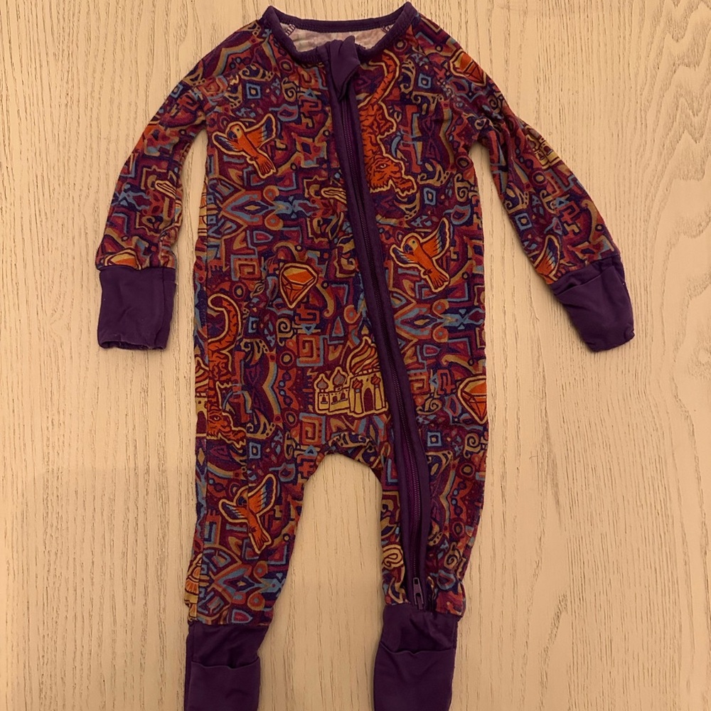 Purple and Orange Kids Arabian Nights Footie Pajamas